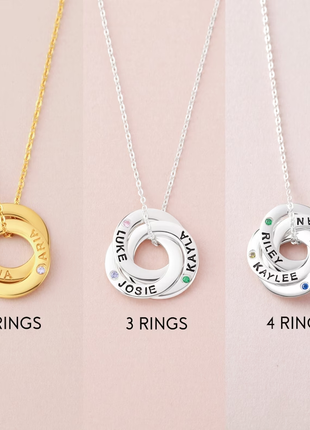 Mom Necklace With Kids Names Birthstones, Children Birthstone Jewelry