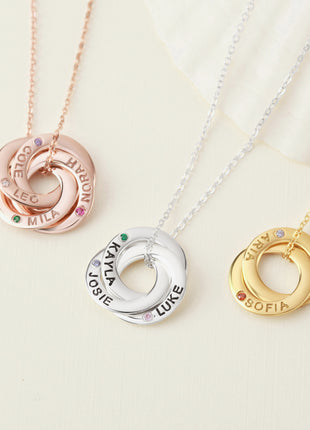 Mom Necklace With Kids Names Birthstones, Children Birthstone Jewelry