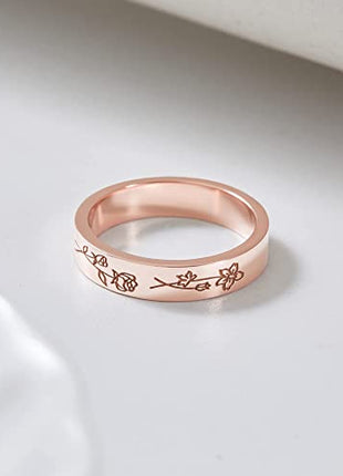 Birth Month Flowers Ring, Family Floral Ring, Gift for Mom,Mother Ring
