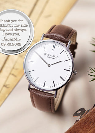 Personalized Mens Watch, Engraved Watch Gift for Boyfriend Husband