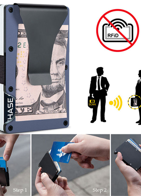 Metal Money Clip Wallet RFID Credit Card Holder for Men and Women