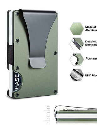 Metal Money Clip Wallet Rfid Credit Card Holder for Men Women