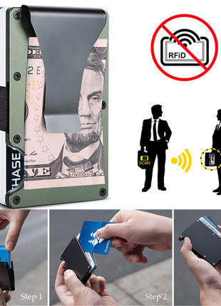 Metal Money Clip Wallet Rfid Credit Card Holder for Men Women