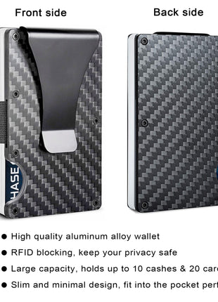 Metal Money Clip Wallet Slim RFID Card Holder for Men Women