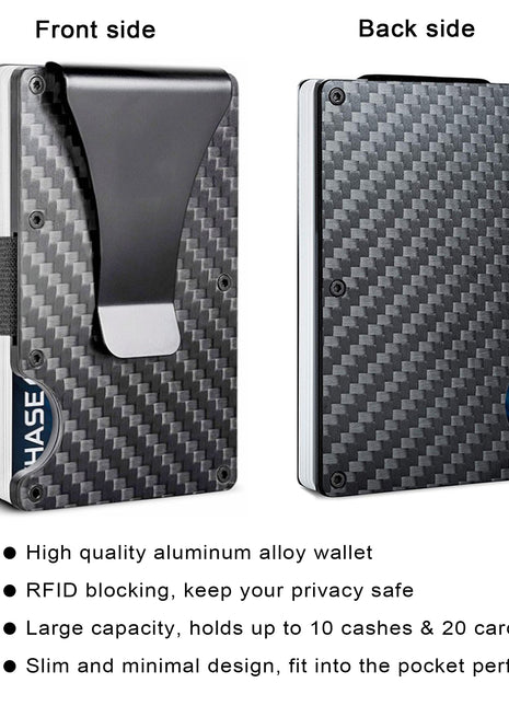 Metal Money Clip Wallet Slim RFID Card Holder for Men Women