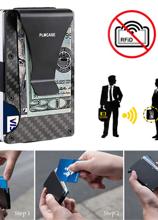 Metal Money Clip Wallet Slim RFID Card Holder for Men Women