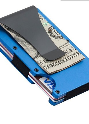 Metal Wallet with Money Clip Front Pocket RFID Card Holder Men Women