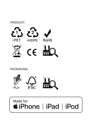Green iPhone Lightning cable · 2 meter · Made of recycled fishing nets
