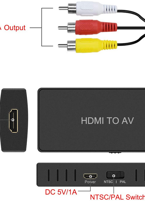 HDMI to AV Converter HDMI to Video Audio Adapter