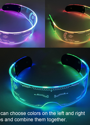 7 Color Decorative Cyberpunk LED Goggles LED Luminous Glasses