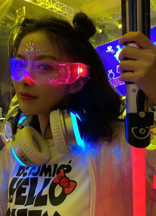 7 Color Decorative Cyberpunk LED Goggles LED Luminous Glasses