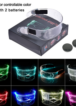 7 Color Decorative Cyberpunk LED Goggles LED Luminous Glasses