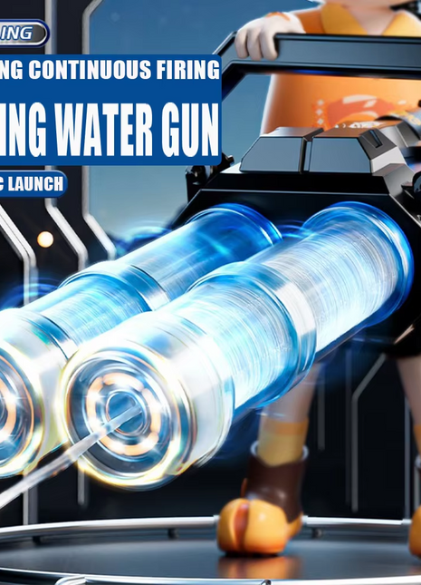 Electric Double Barrel Gatling Automatic Water Gun Toy