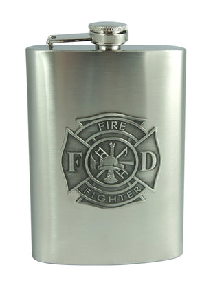 8oz Fire Fighter Emblem Flask