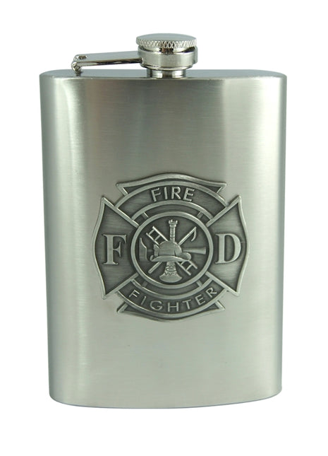 8oz Fire Fighter Emblem Flask