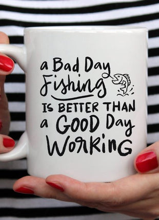 Coffee Mug, A Bad Day Fishing, Funny, Humor,