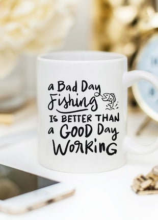 Coffee Mug, A Bad Day Fishing, Funny, Humor,