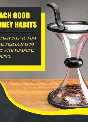 Pressure Relieving Vortex Bank Watch Money Defy Gravity Piggy Bank