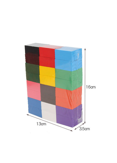 Wooden Domino Blocks Building Toy Kits Color Sort Rainbow