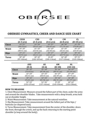 O3GL066 Obersee Girls Gymnastics Leotard One-Piece Athletic Activewear