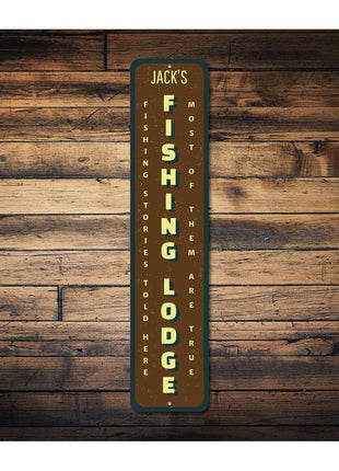 Fishing Lodge Vertical Sign