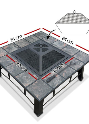Grillz Fire Pit BBQ Grill Ice Bucket 4-In-1 Table