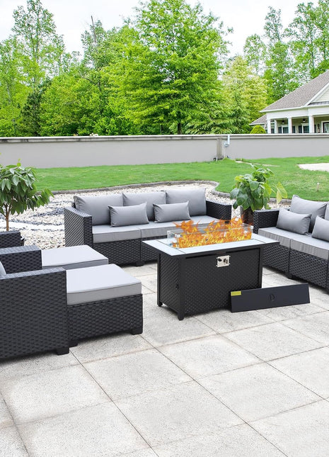 7 Piece Outdoor Furniture Set With 45 Inch Fire Pit
