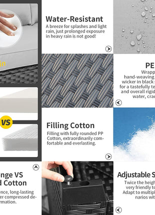 7 Piece Outdoor Furniture Set With 45 Inch Fire Pit