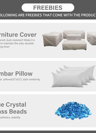 7 Piece Outdoor Furniture Set With 45 Inch Fire Pit