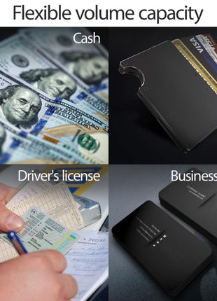 Money Clip RFID Blocking Wallet Slim Carbon Fiber Card Holder Metal