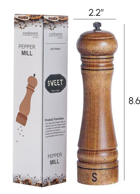 Cooking Salt and Pepper Grinder Hand Movement Wood Pepper Mill Kitchen
