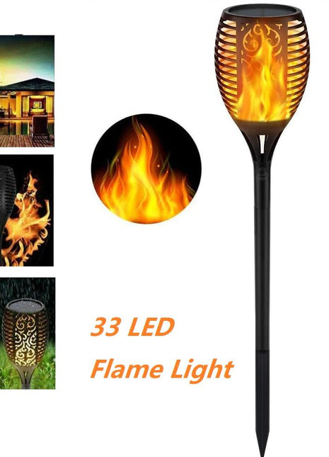 33 Led Outdoor Waterproof Solar Powered Small Torch Flame Lights