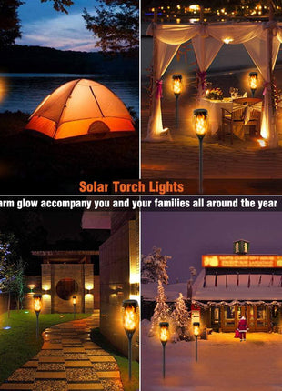 33 Led Outdoor Waterproof Solar Powered Small Torch Flame Lights