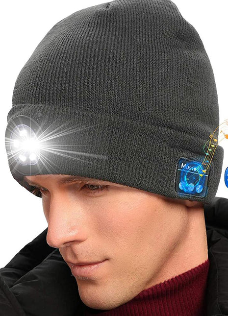 Wireless Bluetooth LED Hat with Music Speakers Light Winter Gift