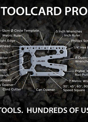 Toolcard Pro - 40 in 1 Credit Card Sized Multitool and Money Clip