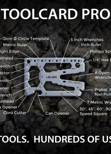 Toolcard Pro - 40 in 1 Credit Card Sized Multitool and Money Clip