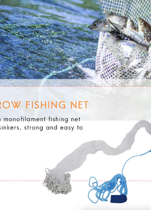 6/8/10/12/16FT Fishing Cast Net Bait Easy Throw Hand Cast Strong Nylon