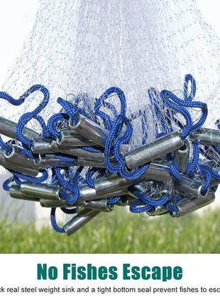 6/8/10/12/16FT Fishing Cast Net Bait Easy Throw Hand Cast Strong Nylon