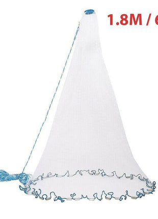 6/8/10/12/16FT Fishing Cast Net Bait Easy Throw Hand Cast Strong Nylon