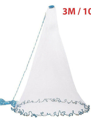 6/8/10/12/16FT Fishing Cast Net Bait Easy Throw Hand Cast Strong Nylon