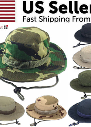 Boonie Bucket Hats Outdoor Fishing Hunting Wide Brim Mesh Camo Safari