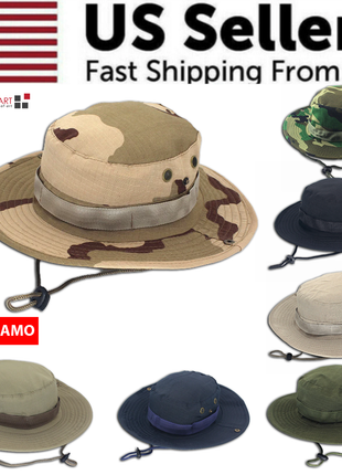 Boonie Bucket Hats Outdoor Fishing Hunting Wide Brim Mesh Camo Safari