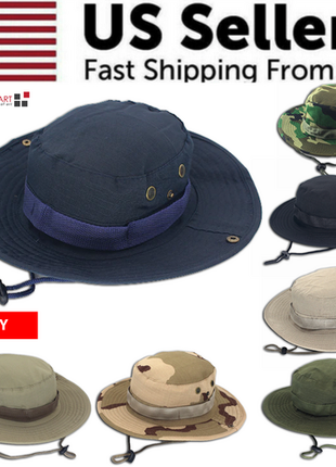 Boonie Bucket Hats Outdoor Fishing Hunting Wide Brim Mesh Camo Safari