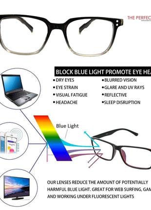 2 PK Unisex Blue Light Blocking Reading Glasses Computer Readers For
