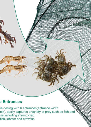 Fishing Bait Trap Crab Net Crawdad Shrimp Cast Dip Cage Fish Minnow