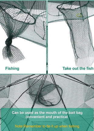 Fishing Bait Trap Crab Net Crawdad Shrimp Cast Dip Cage Fish Minnow