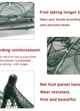 Fishing Bait Trap Crab Net Crawdad Shrimp Cast Dip Cage Fish Minnow