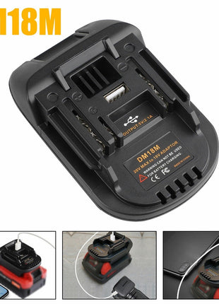 USB Battery Adapter Converter For 20V DEWALT Milwaukee M18 Convert To