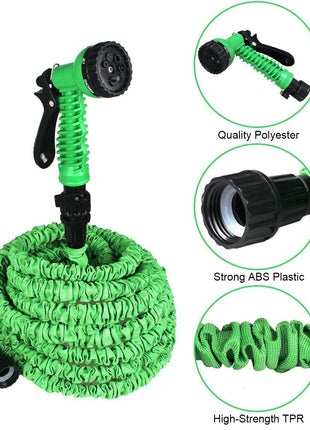 Expanding Expandable Flexible Garden Water Hose w Spray Nozzle 25, 50,