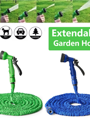 Expanding Expandable Flexible Garden Water Hose w Spray Nozzle 25, 50,